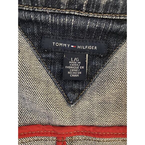 Tommy Hilfiger Jean Jacket Womens Large Western Cowgirl Festival Denim Jacket - Picture 9 of 16
